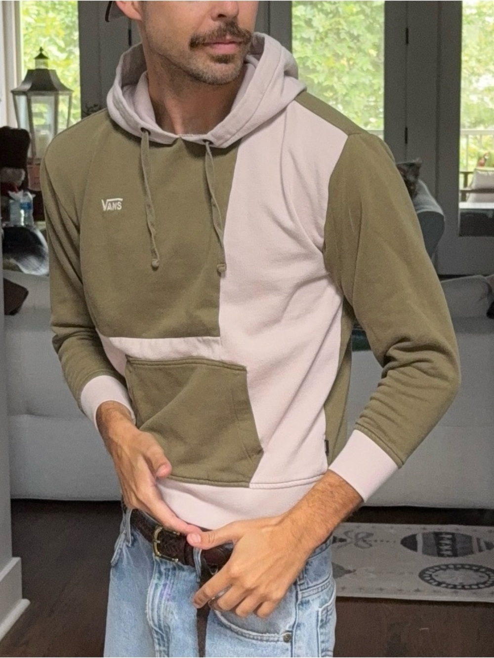 🛹 Vans Colorblock Olive & Cream Hoodie XS